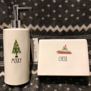 Rae Dunn Christmas Bathroom Accessories Set